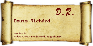 Deuts Richárd névjegykártya