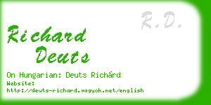 richard deuts business card